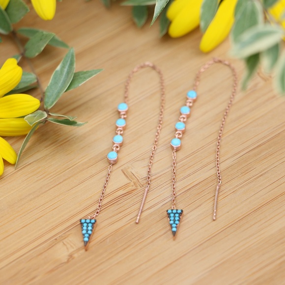 Sterling Silver Thread Nano Turquoise Rose Gold - Picture 3 of 8